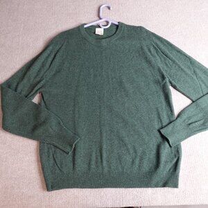 St. Michael Sweater Large Green Lambswool Crew Neck Made in England